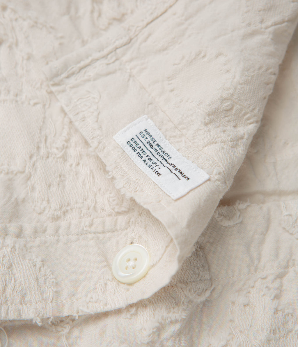 Norse Projects Ole Oversized Fil Coupe Short Sleeve Shirt - Ecru