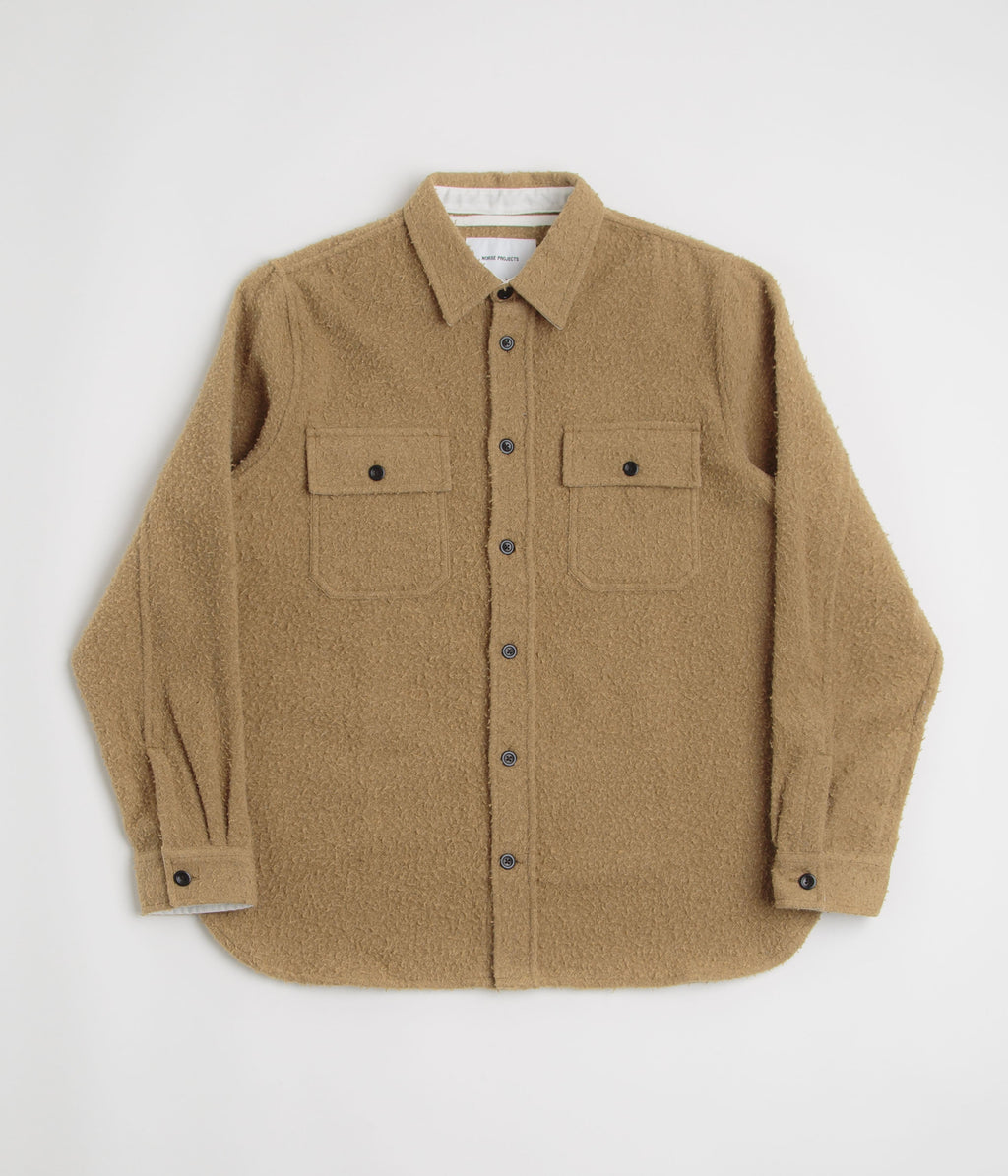 Norse Projects Silas Textured Cotton Wool Overshirt - Camel