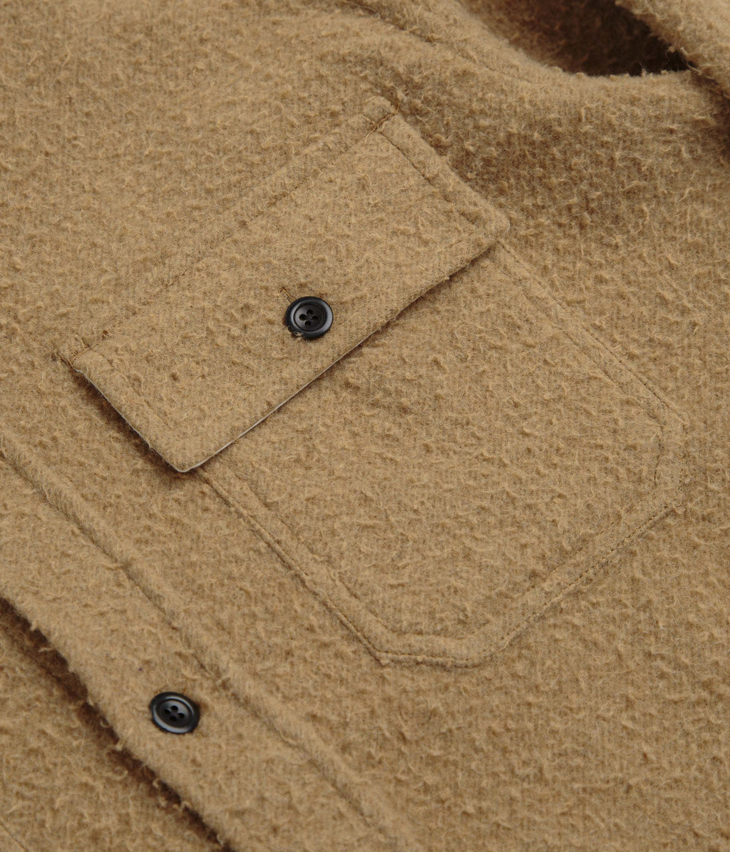 Norse Projects Silas Textured Cotton Wool Overshirt - Camel
