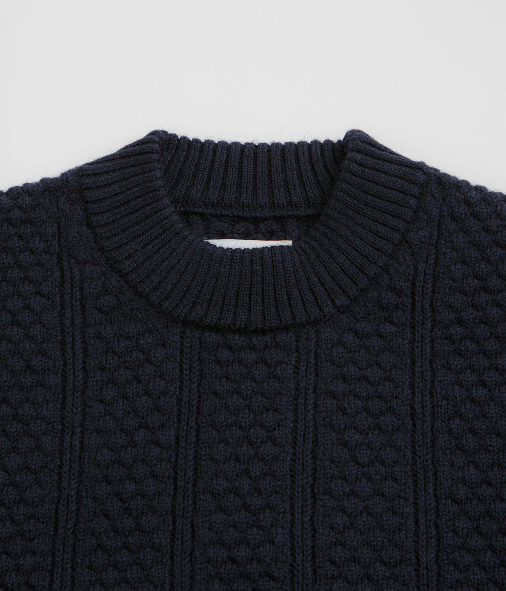 Norse Projects Storm Knit Crewneck Sweatshirt - Dark Navy