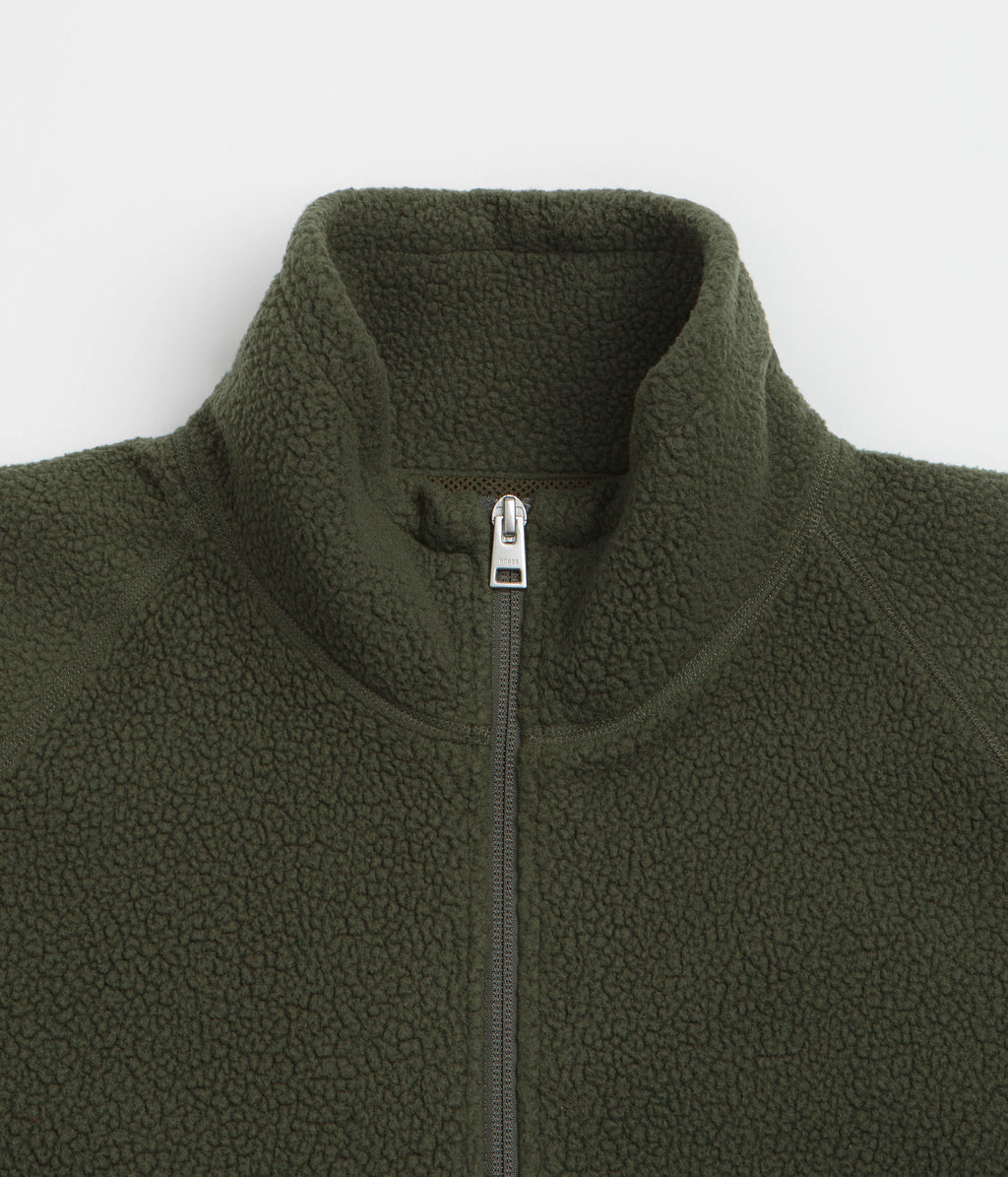 Norse Projects Tycho Pile Fleece Full Zip Jacket - Ivy Green
