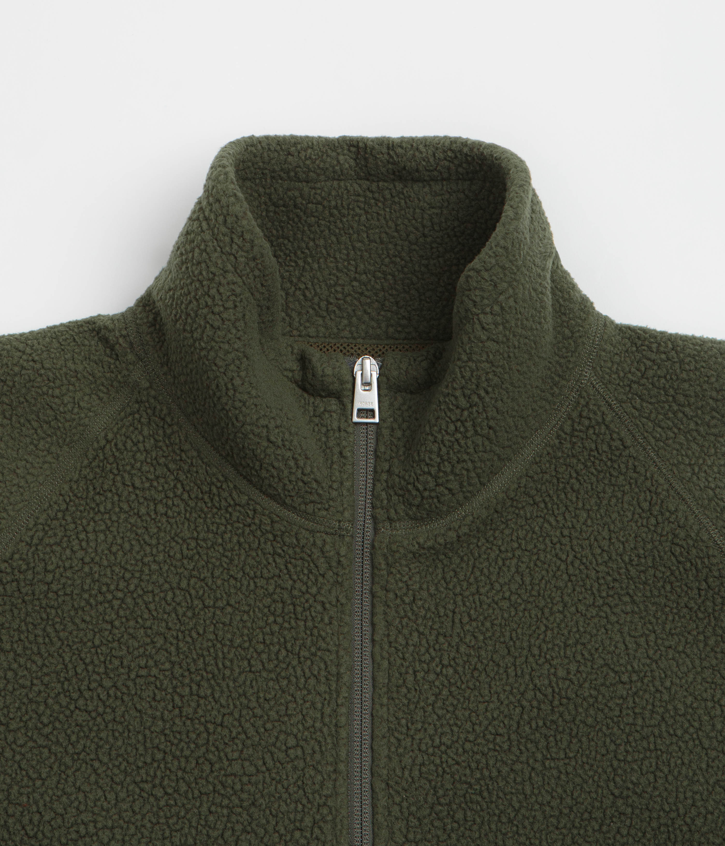 Norse Projects Tycho Pile Fleece Full Zip Jacket - Ivy Green