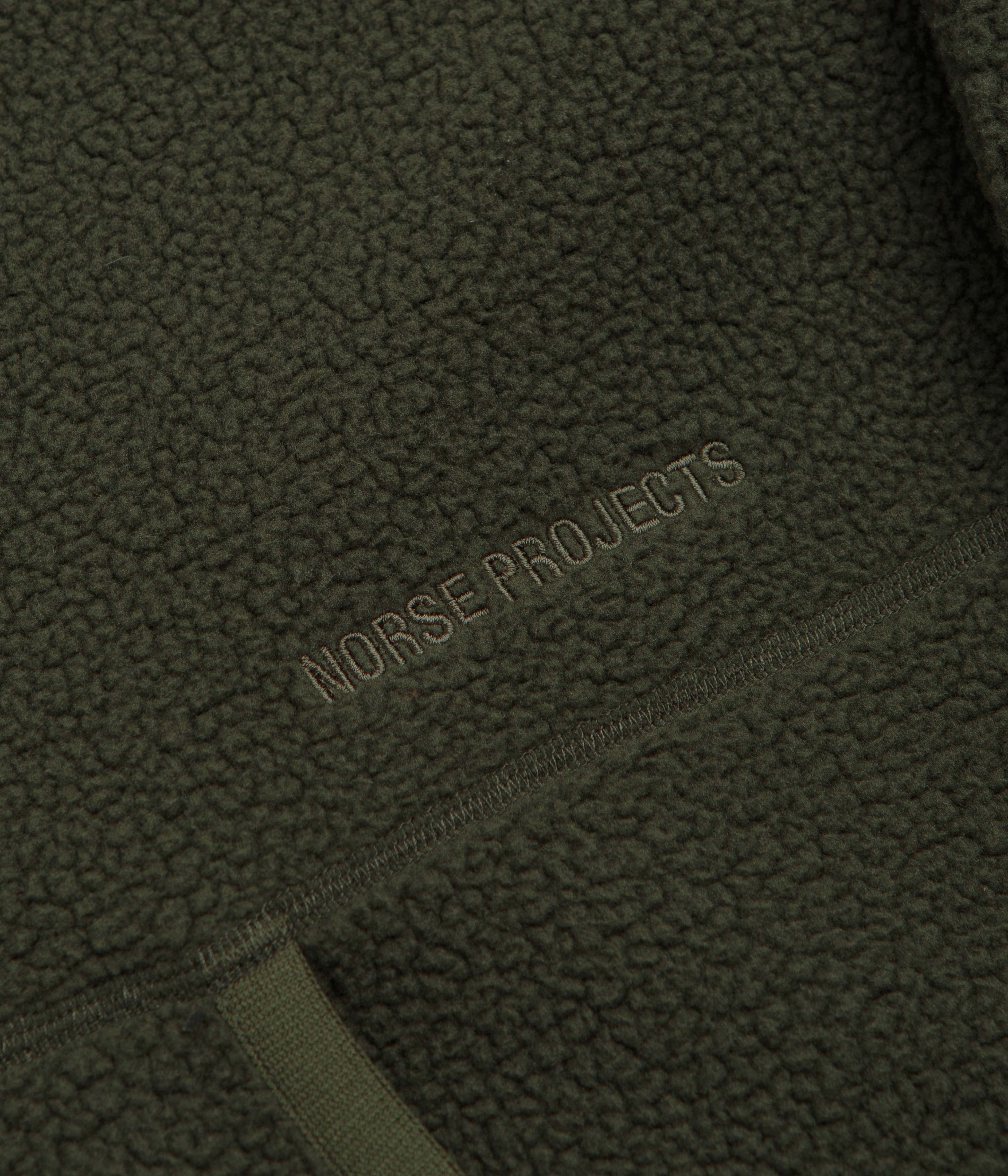 Norse Projects Tycho Pile Fleece Full Zip Jacket - Ivy Green