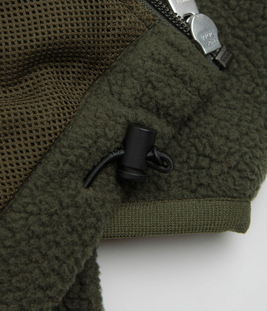 Norse Projects Tycho Pile Fleece Full Zip Jacket - Ivy Green