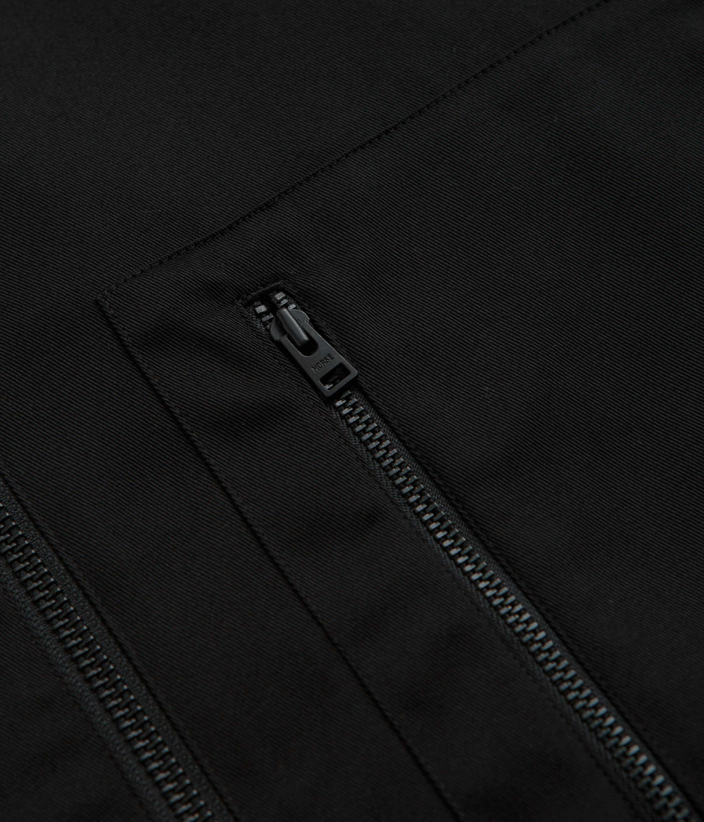 Norse Projects Ulrik Gabardine Zipped Overshirt - Black