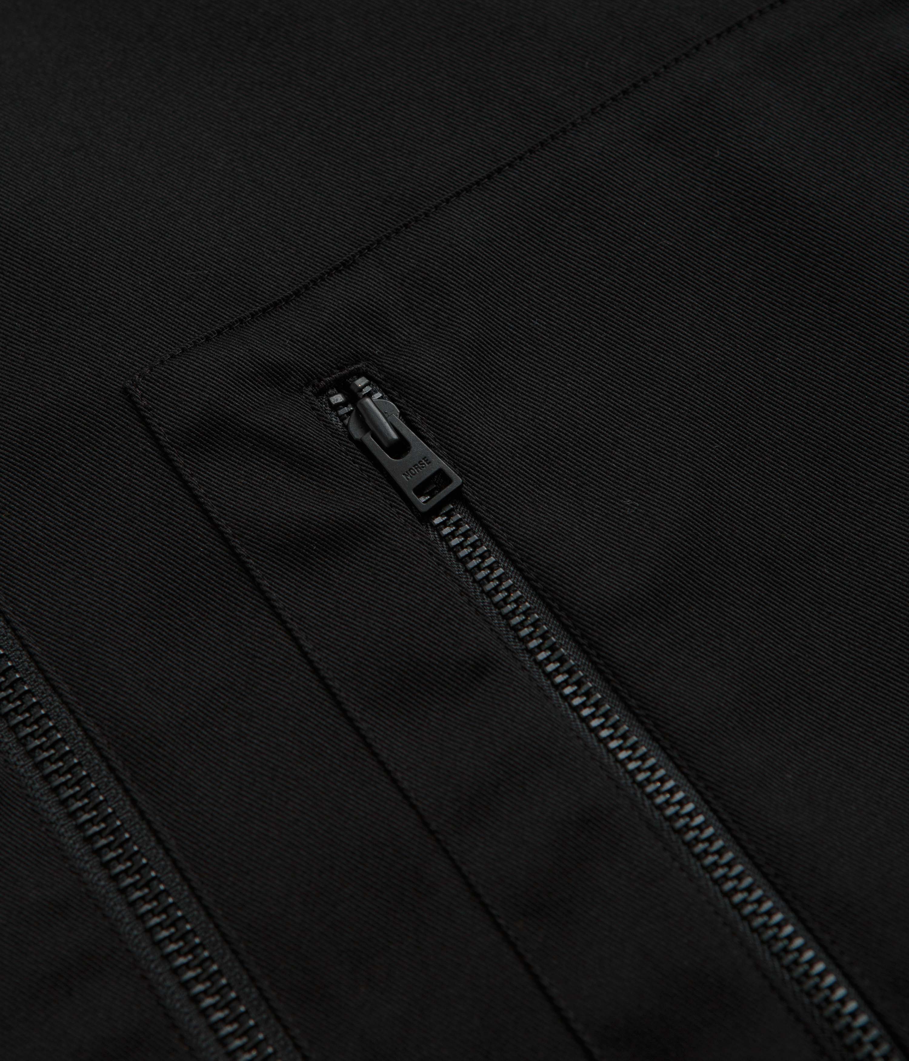 Norse Projects Ulrik Gabardine Zipped Overshirt - Black