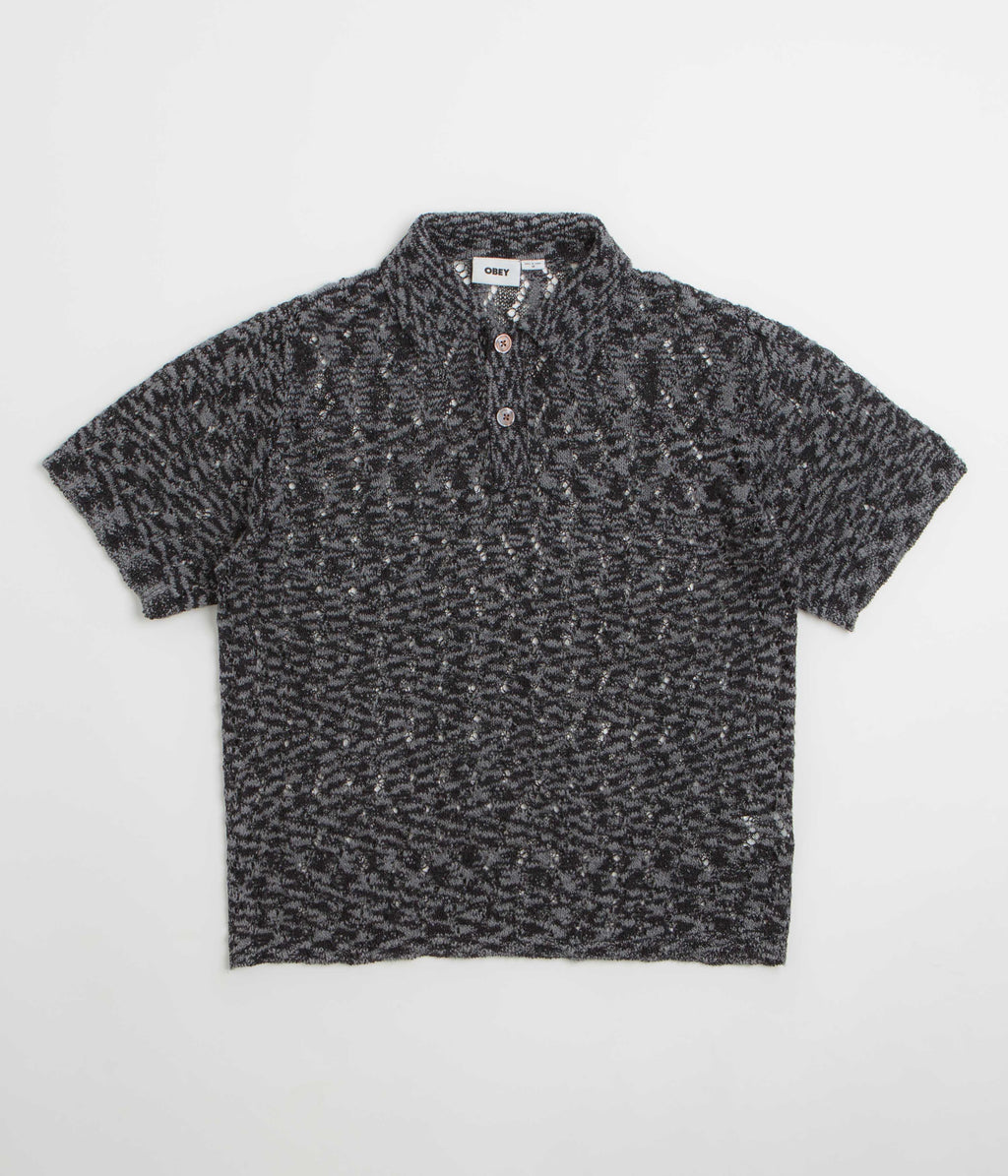 Obey Andre Polo Short Sleeve Sweatshirt - Black