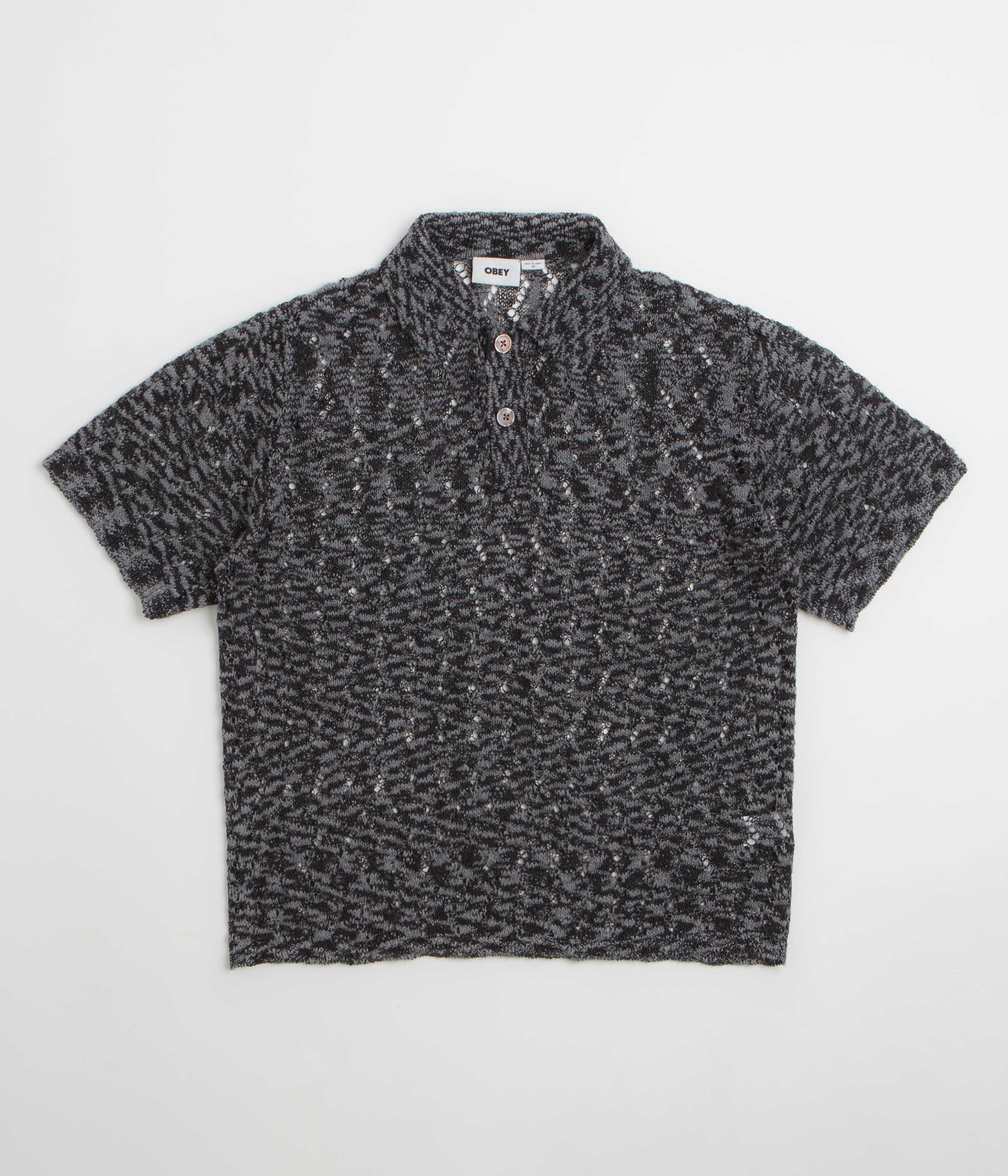 Obey Andre Polo Short Sleeve Sweatshirt - Black