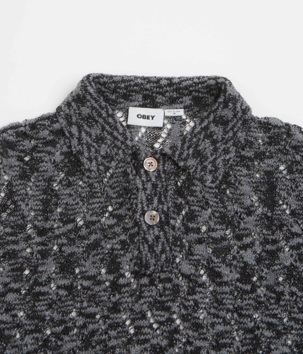 Obey Andre Polo Short Sleeve Sweatshirt - Black
