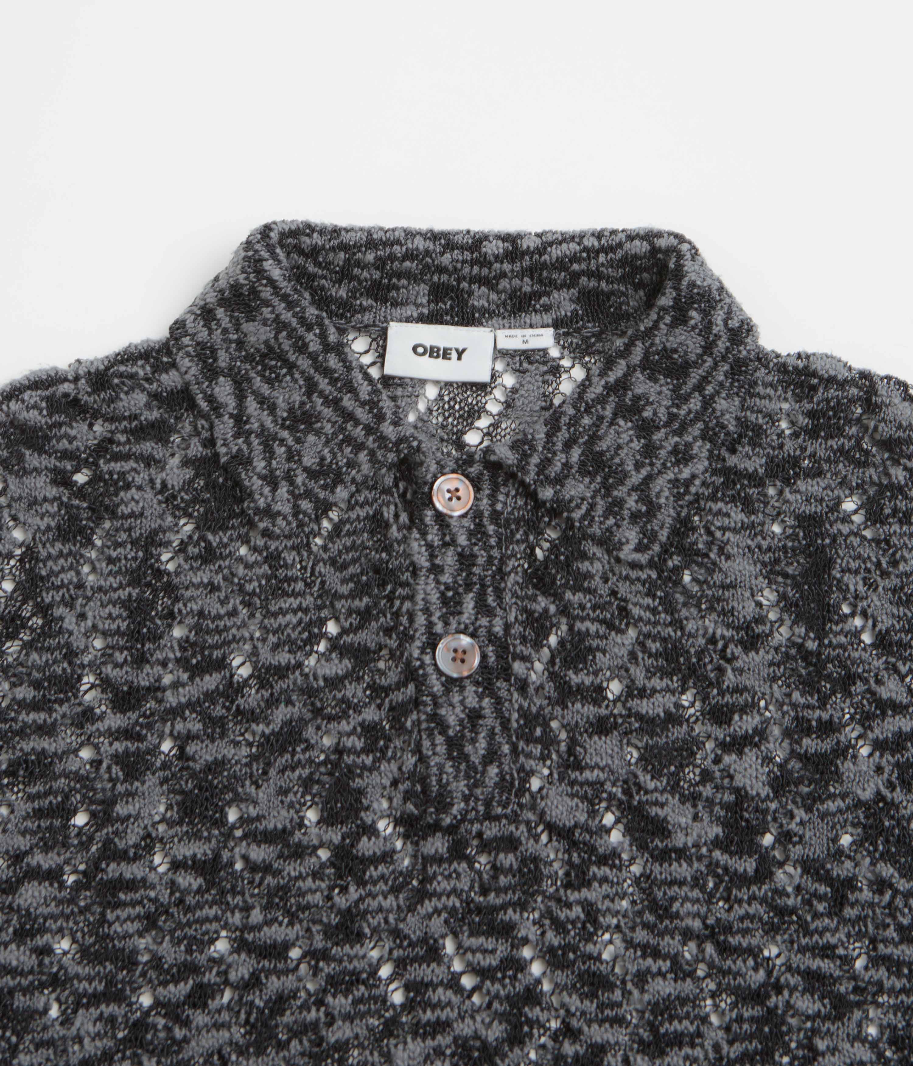 Obey Andre Polo Short Sleeve Sweatshirt - Black