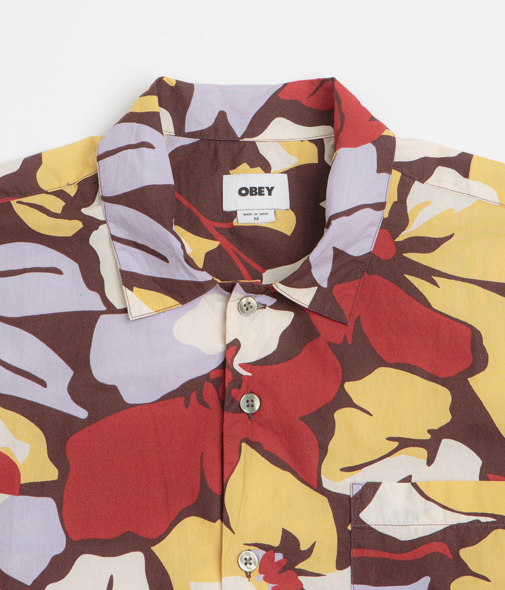 Obey Maxwell Short Sleeve Shirt - Chocolate Multi