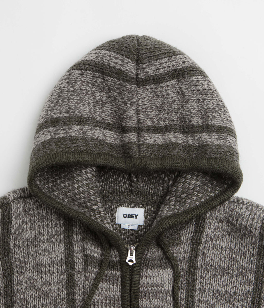 Obey Zip Up Baja Hoodie - Leaf Multi