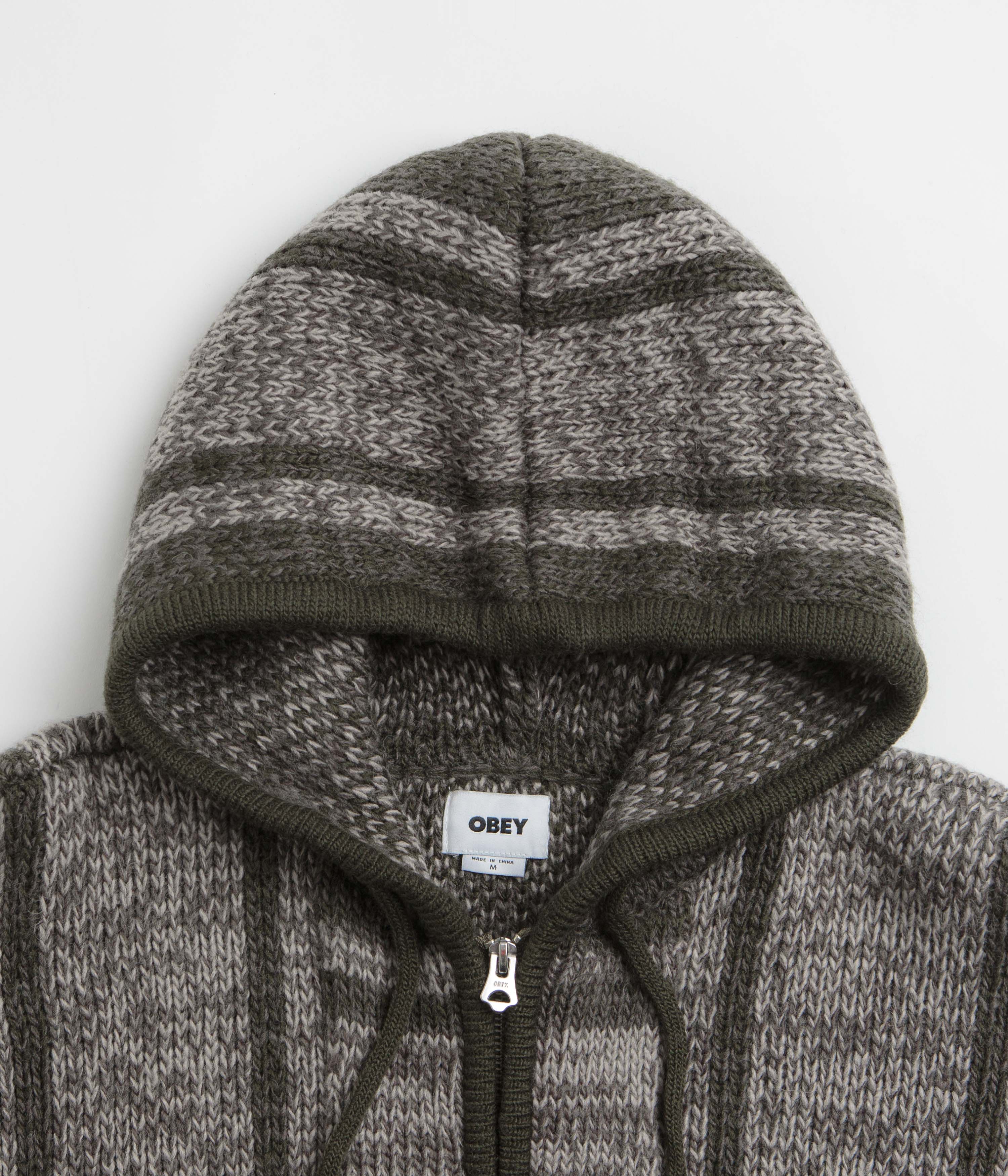 Obey Zip Up Baja Hoodie - Leaf Multi