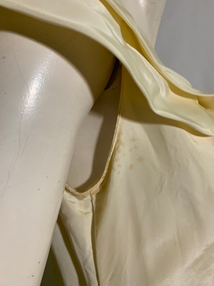Off White High Neck Wedding Dress circa 1940s as is