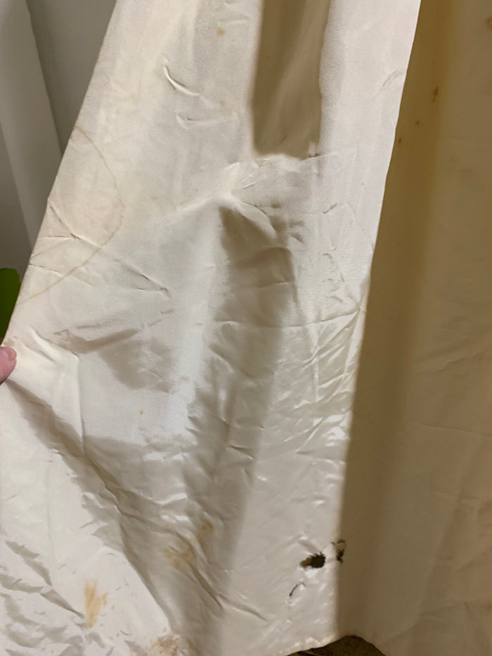 Off White High Neck Wedding Dress circa 1940s as is