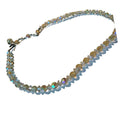 Pale Yellow Aurora Borealis Crystal Choker Necklace circa 1940s
