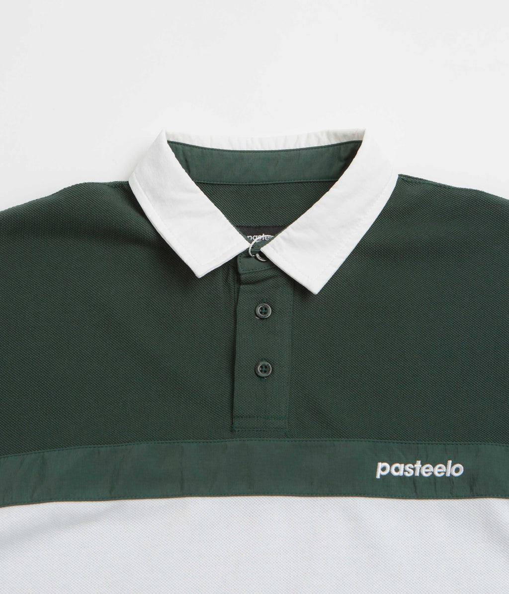 Pasteelo Stripe Polo Shirt - Forest / White