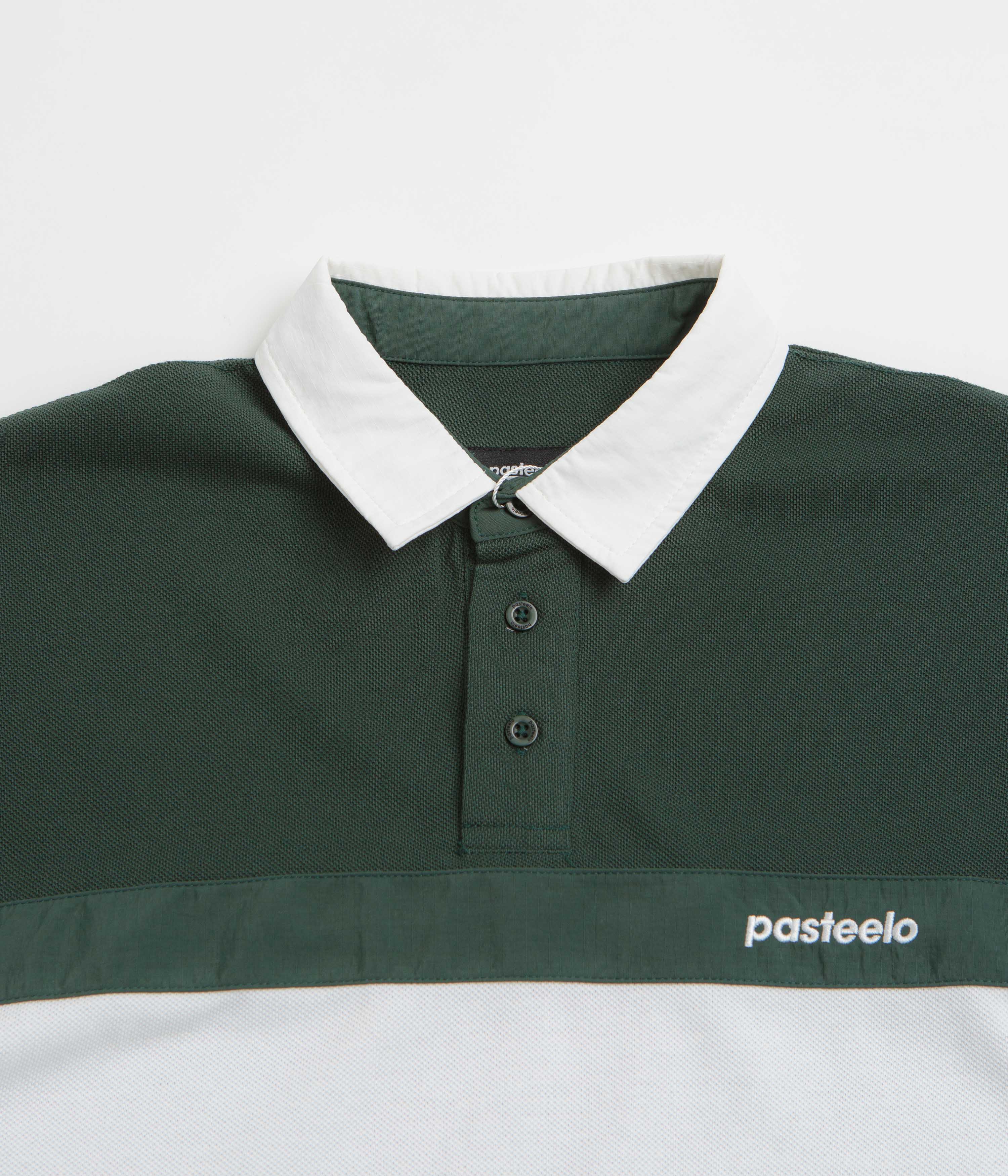 Pasteelo Stripe Polo Shirt - Forest / White