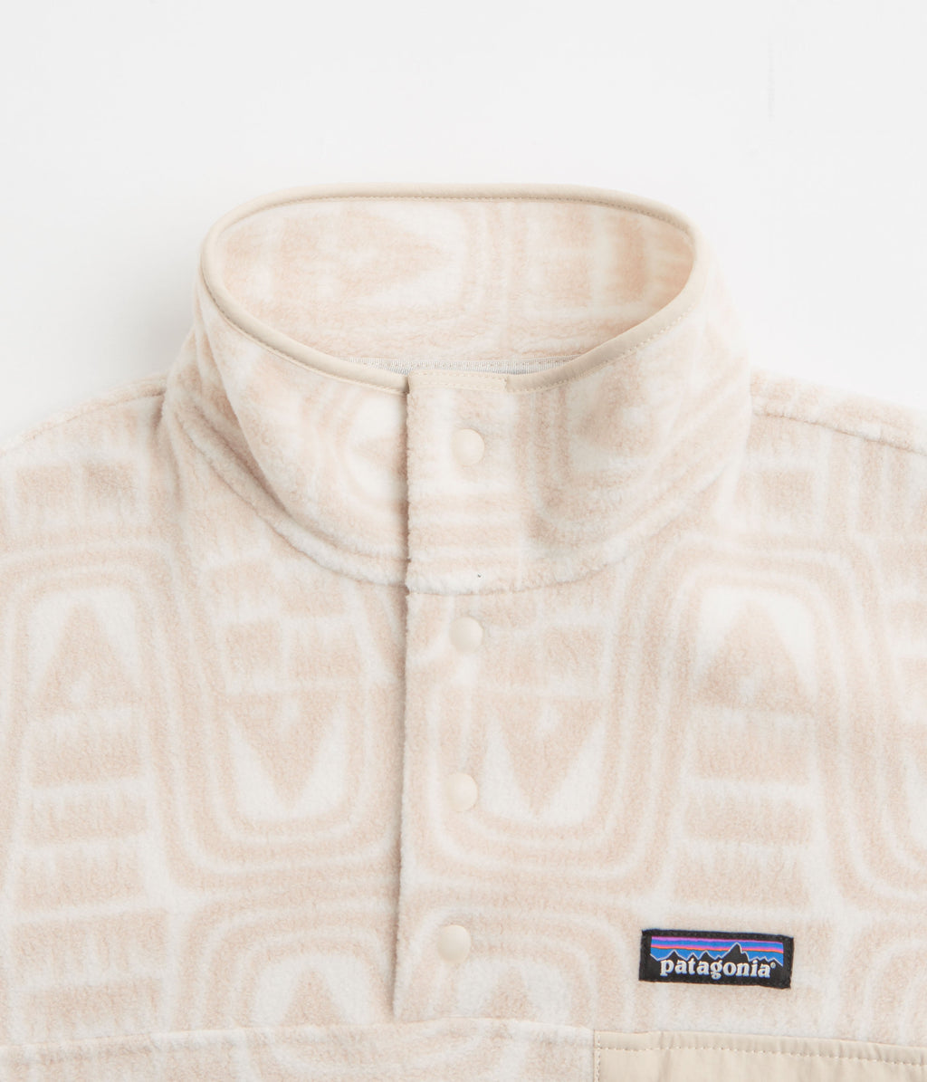 Patagonia Womens Lightweight Synchilla Snap-T Fleece - Flow: Dyno White