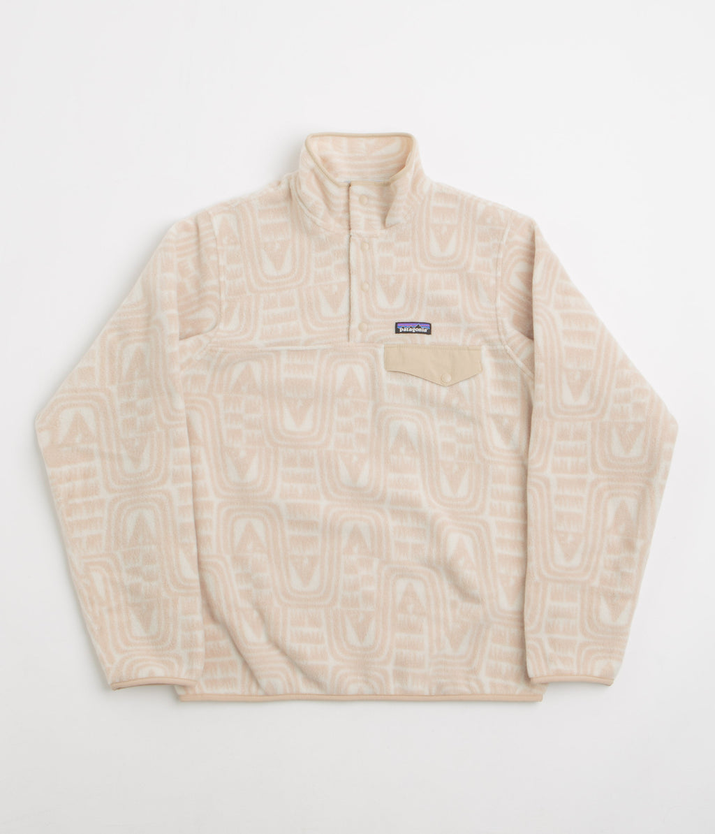 Patagonia Womens Lightweight Synchilla Snap-T Fleece - Flow: Dyno White