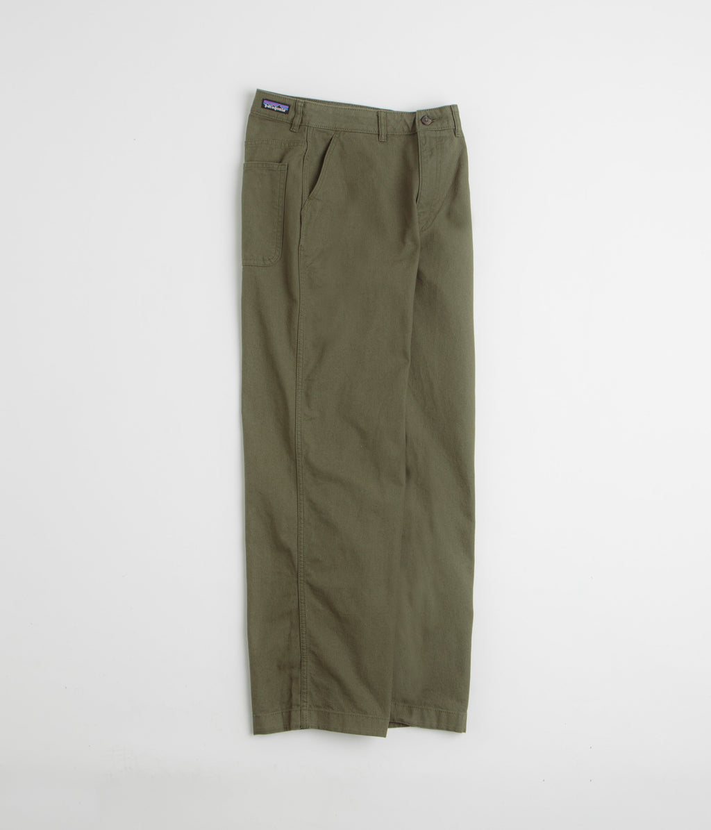 Patagonia Womens Point Reyes Canvas Wide Leg Pants - Basin Green