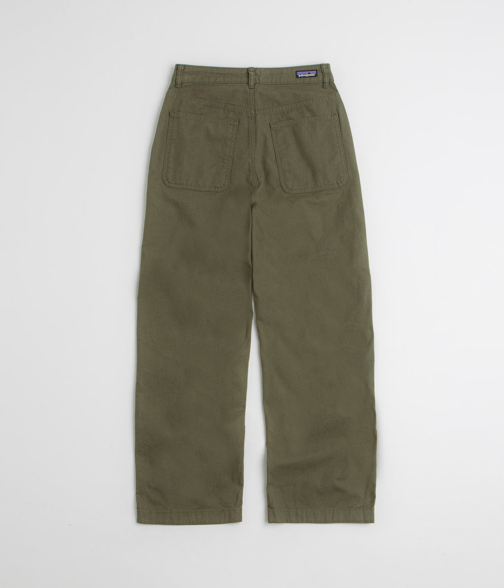 Patagonia Womens Point Reyes Canvas Wide Leg Pants - Basin Green