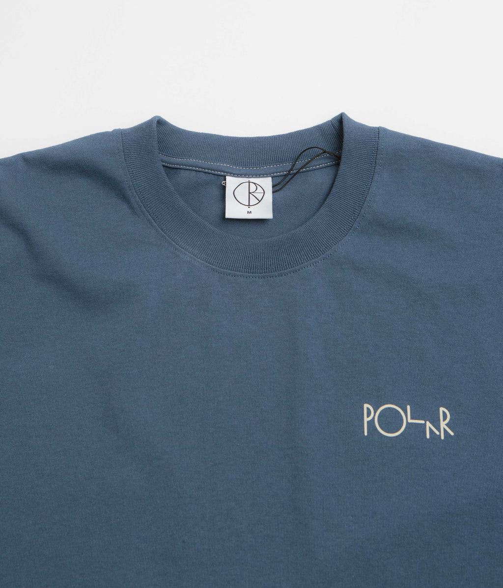 Polar Contrast Stroke Logo T-Shirt - Grey Blue