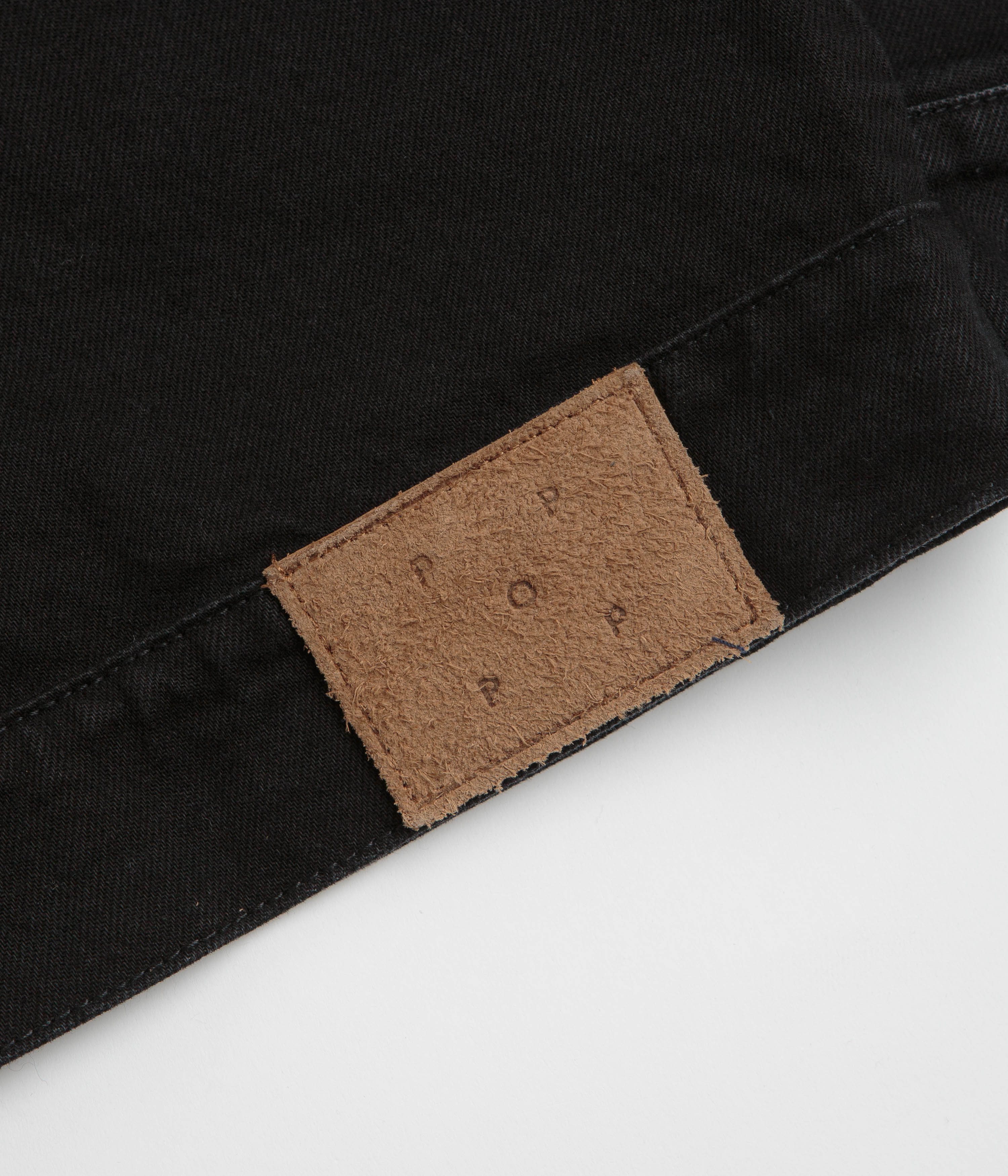 Pop Trading Company Full Button Denim Jacket - Rinsed Black