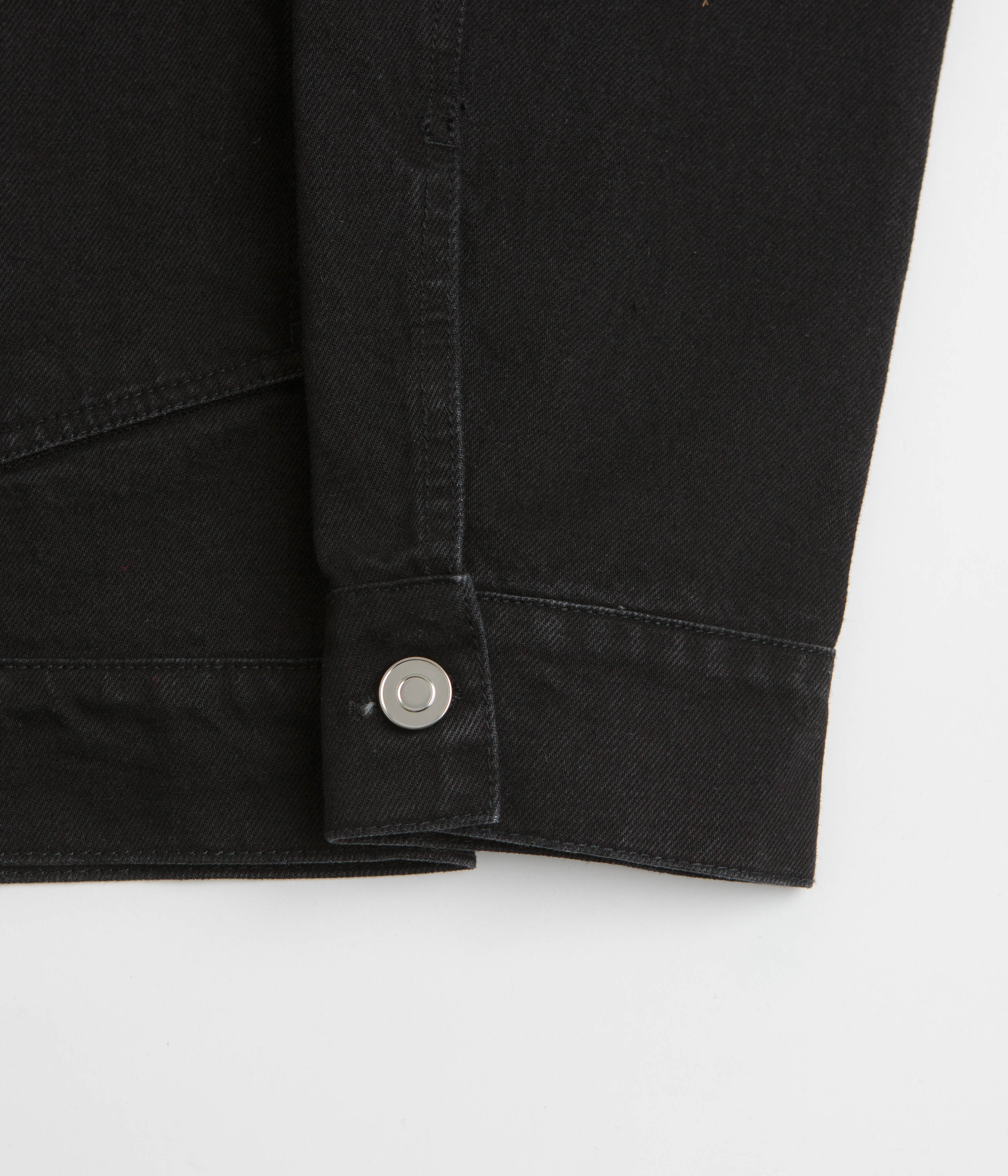 Pop Trading Company Full Button Denim Jacket - Rinsed Black