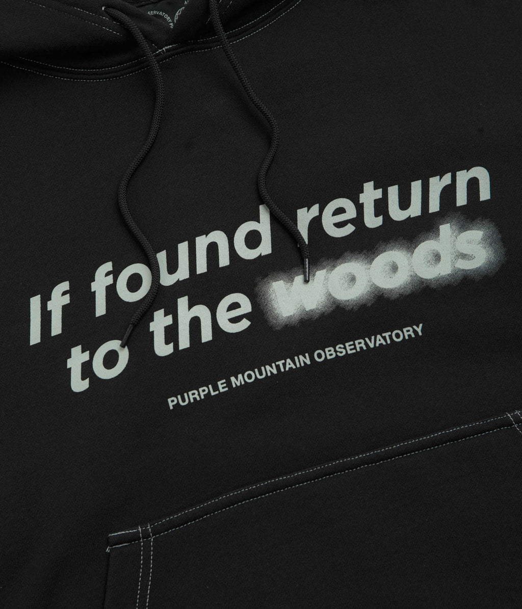 Purple Mountain Observatory Garment Dye Hoodie - Black / Black