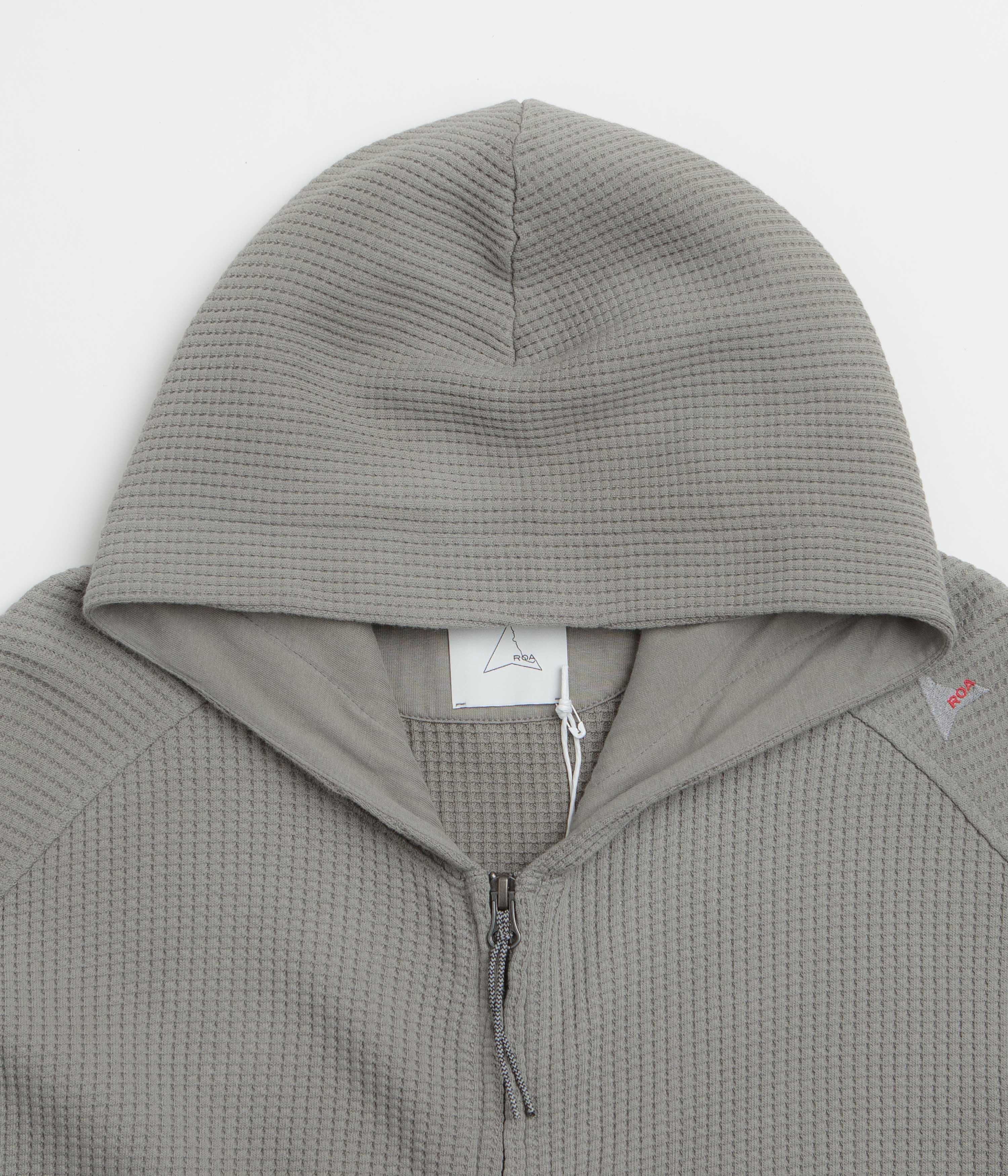 ROA Bee Sun Faded Zip Up Hoodie - Grey