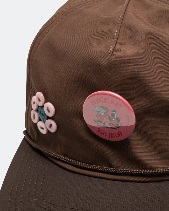 Running Is My Best Friend Pin Trucker Hat - Brown