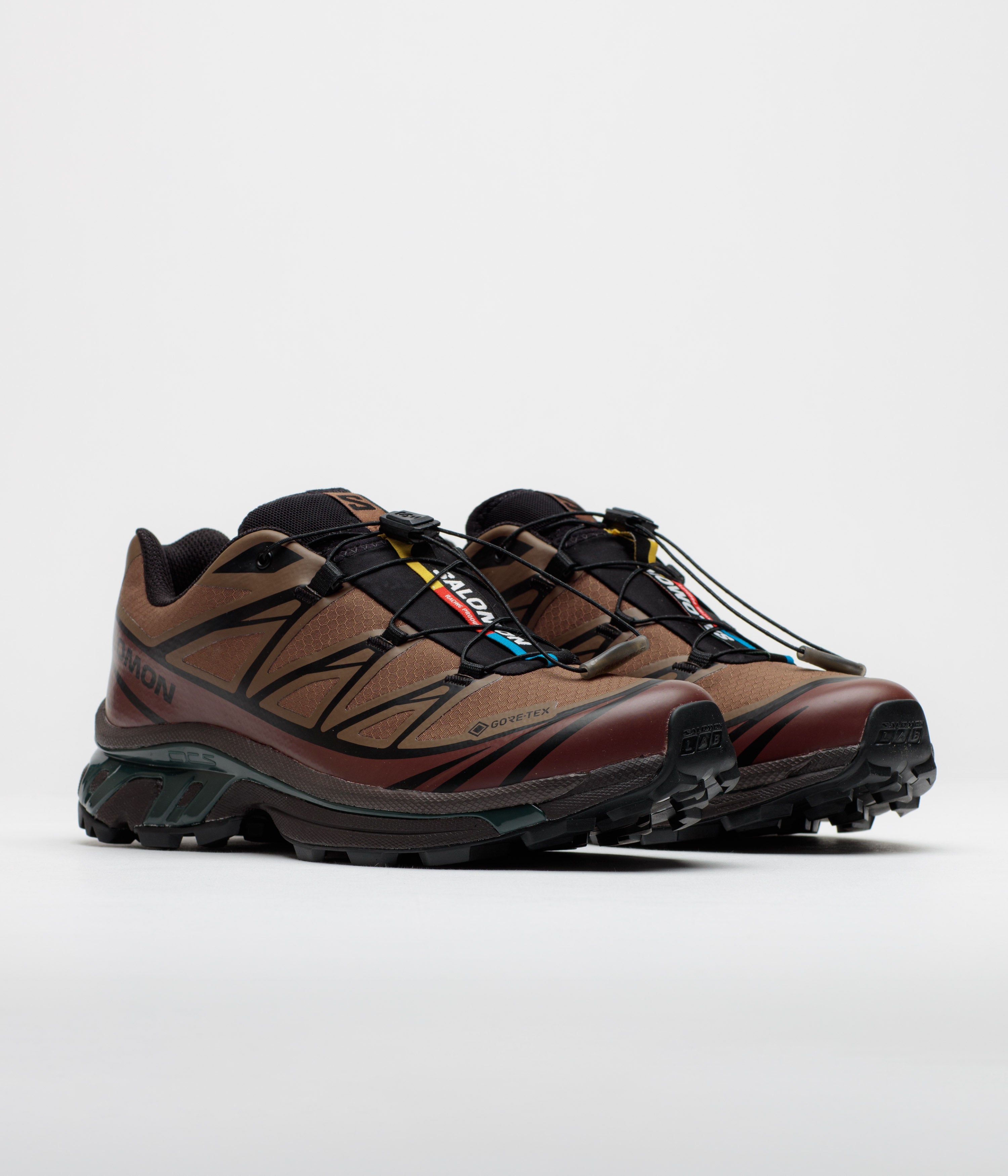 Salomon XT-6 GTX Shoes - Mustang / Bitter Chocolate / Green Gable