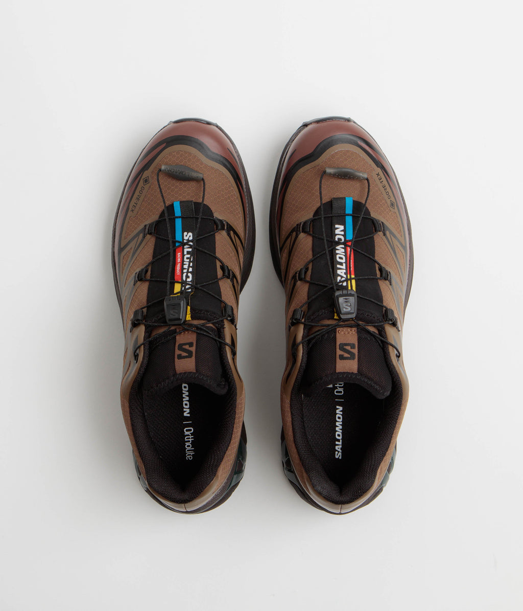 Salomon XT-6 GTX Shoes - Mustang / Bitter Chocolate / Green Gable