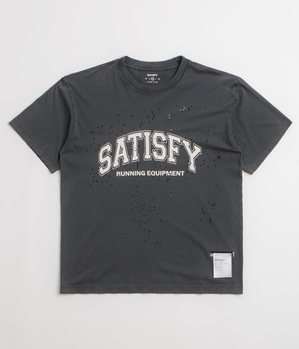 Satisfy MothTech Varsity Logo T-Shirt - Aged Black