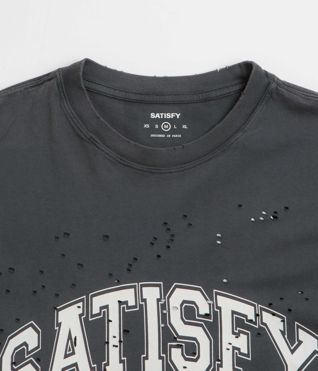 Satisfy MothTech Varsity Logo T-Shirt - Aged Black