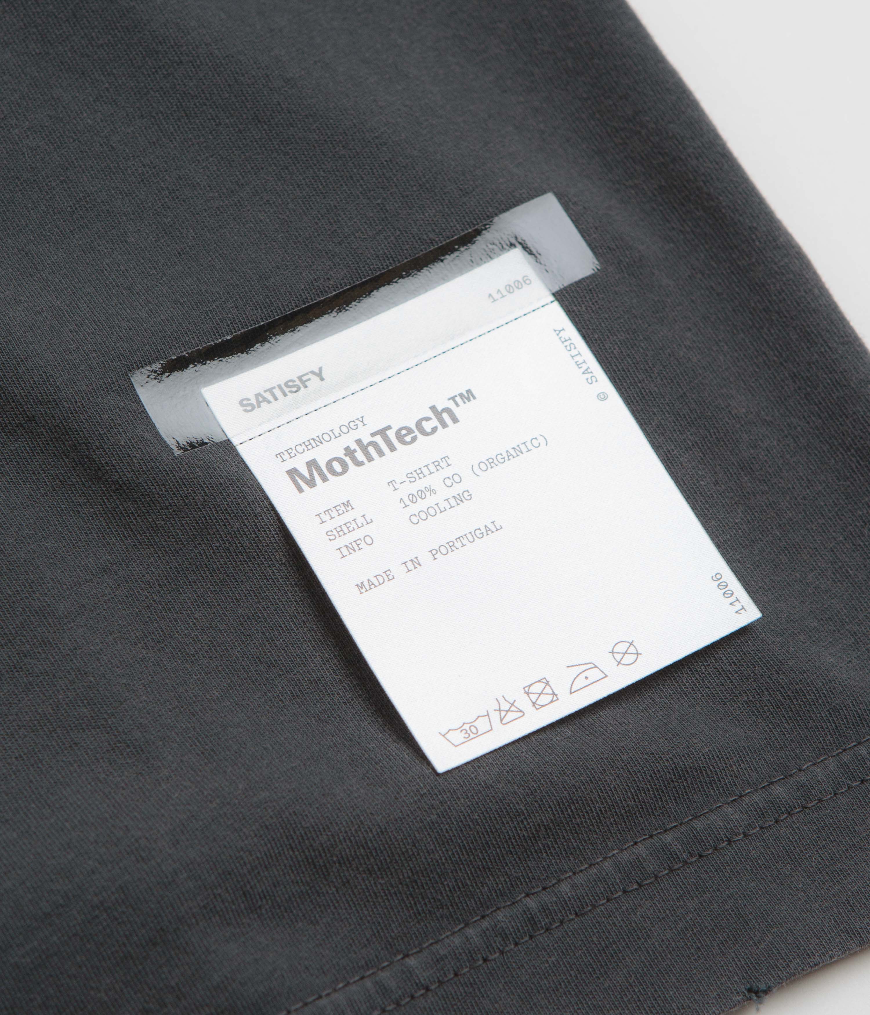 Satisfy MothTech Varsity Logo T-Shirt - Aged Black