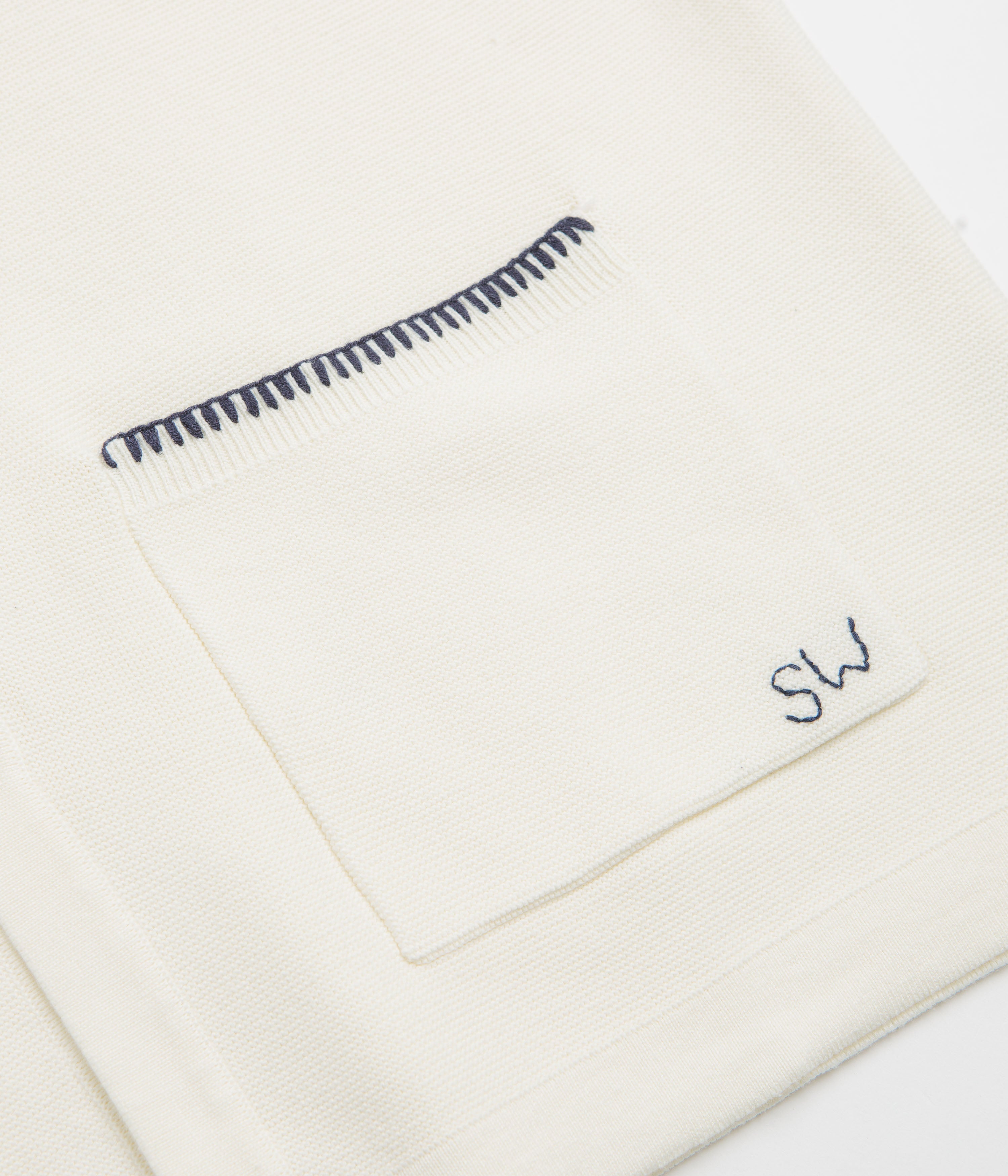 Service Works Blanket Stitch Knit Short Sleeve Shirt - Off-White