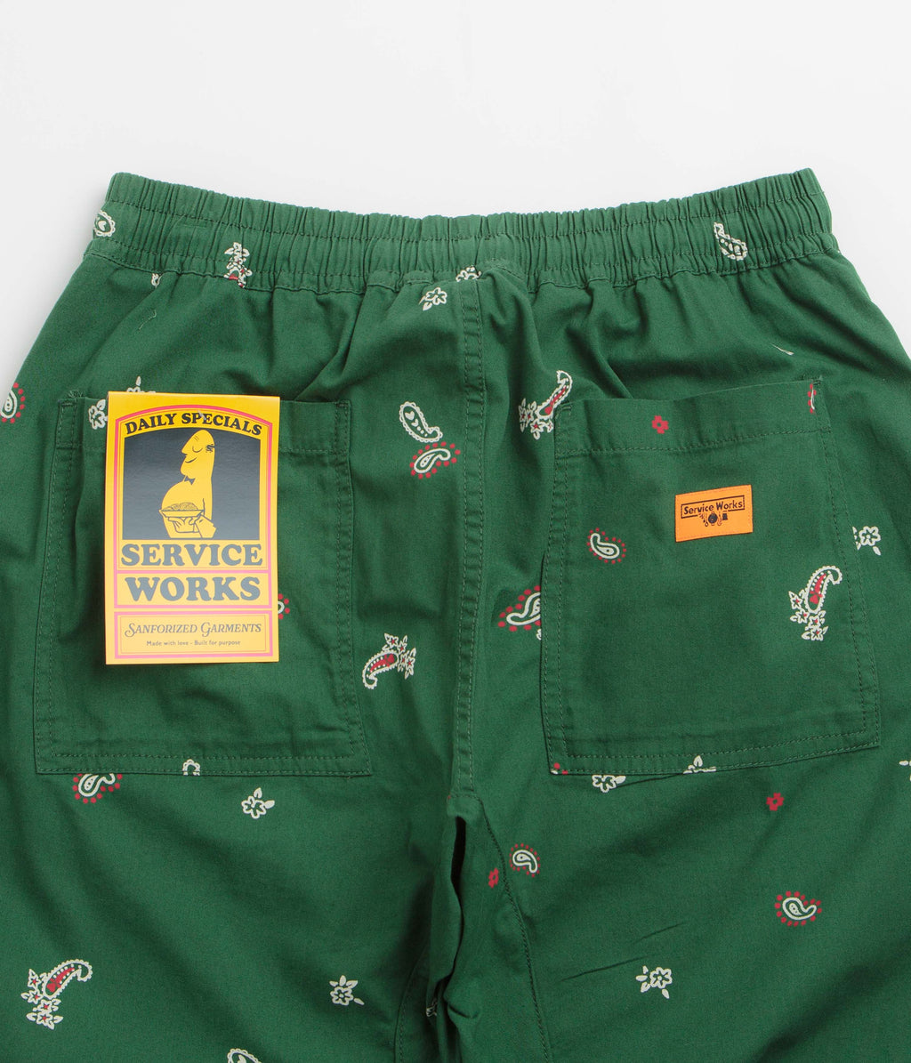 Service Works Paisley Chef Pants - Forest
