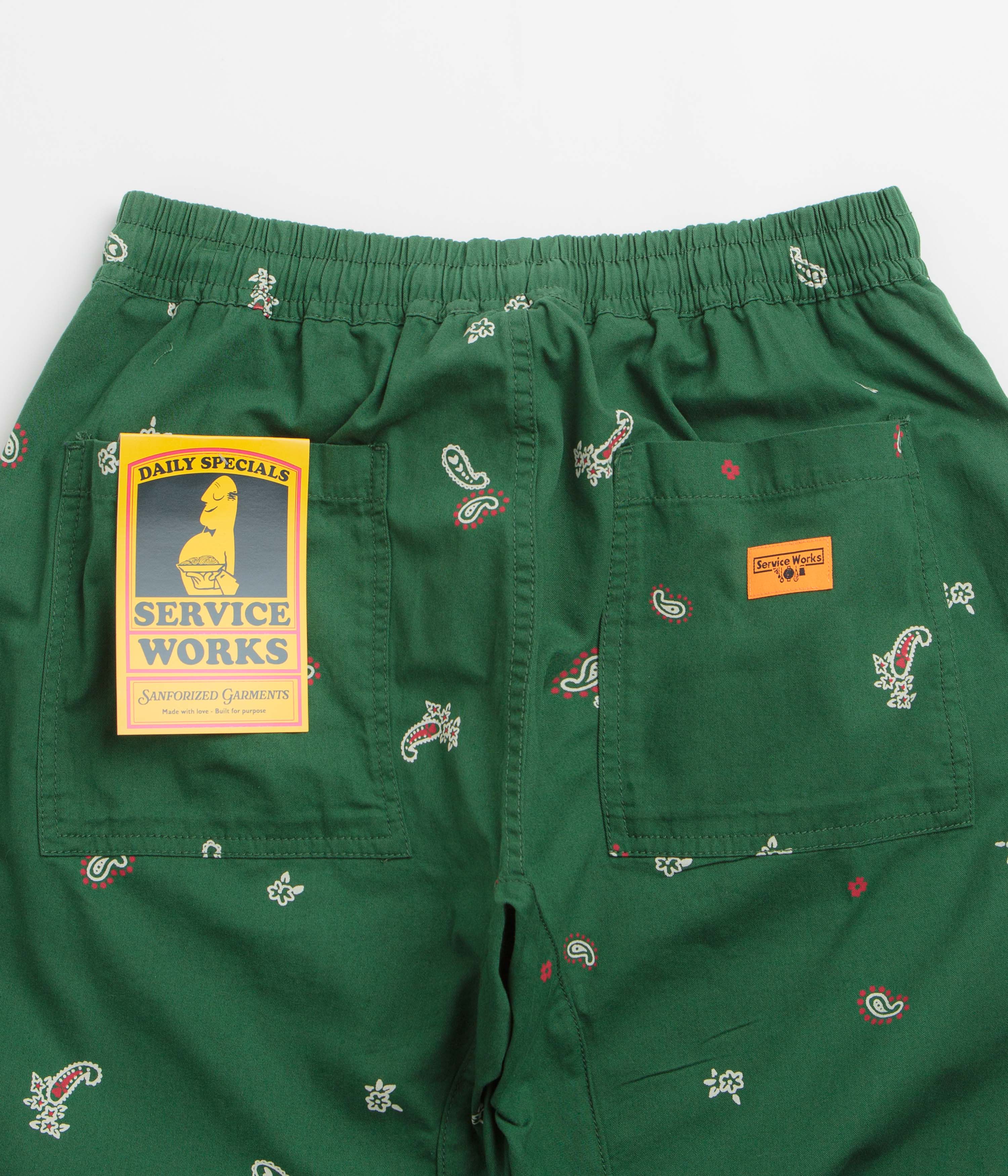 Service Works Paisley Chef Pants - Forest