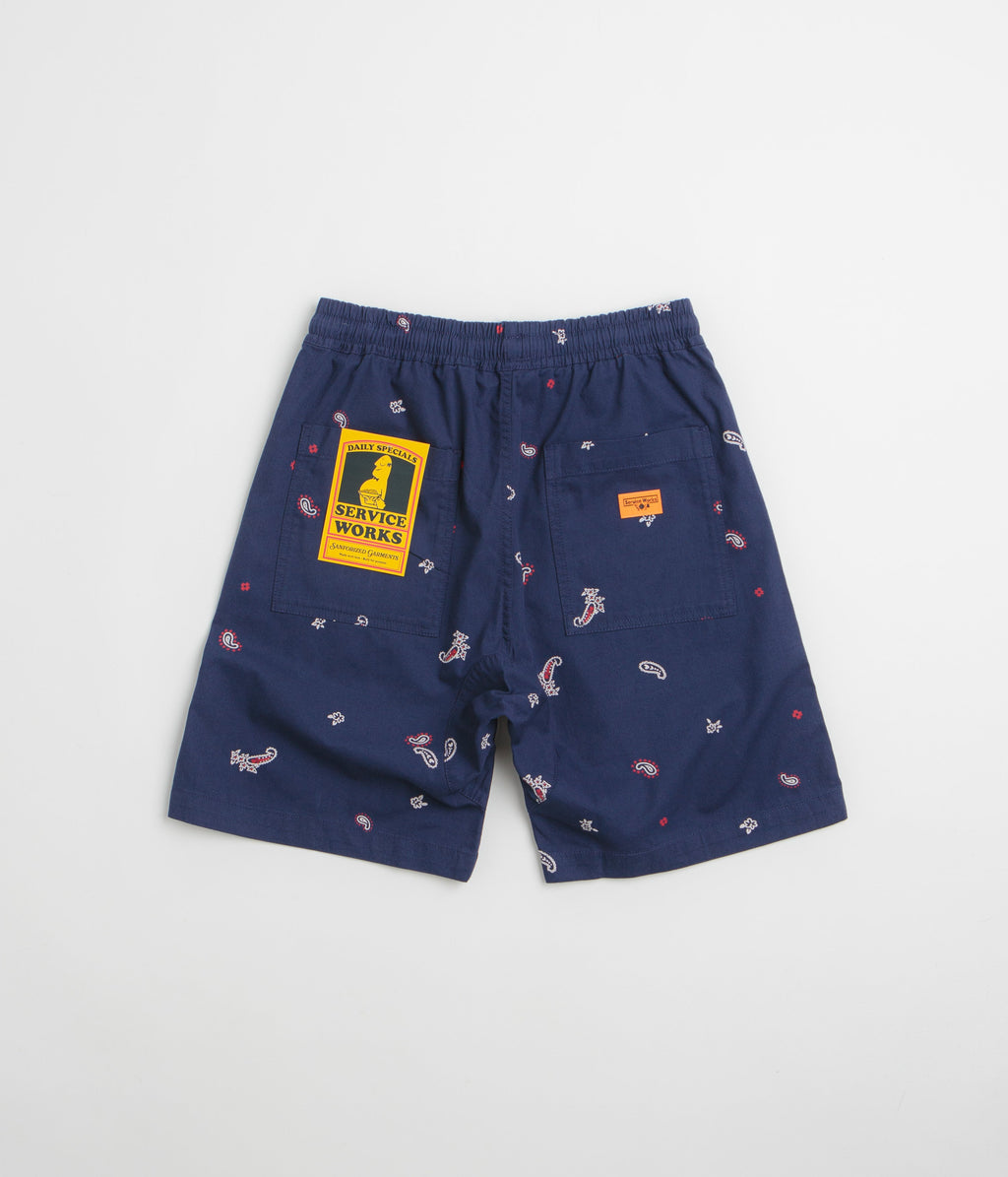 Service Works Paisley Chef Shorts - Royal