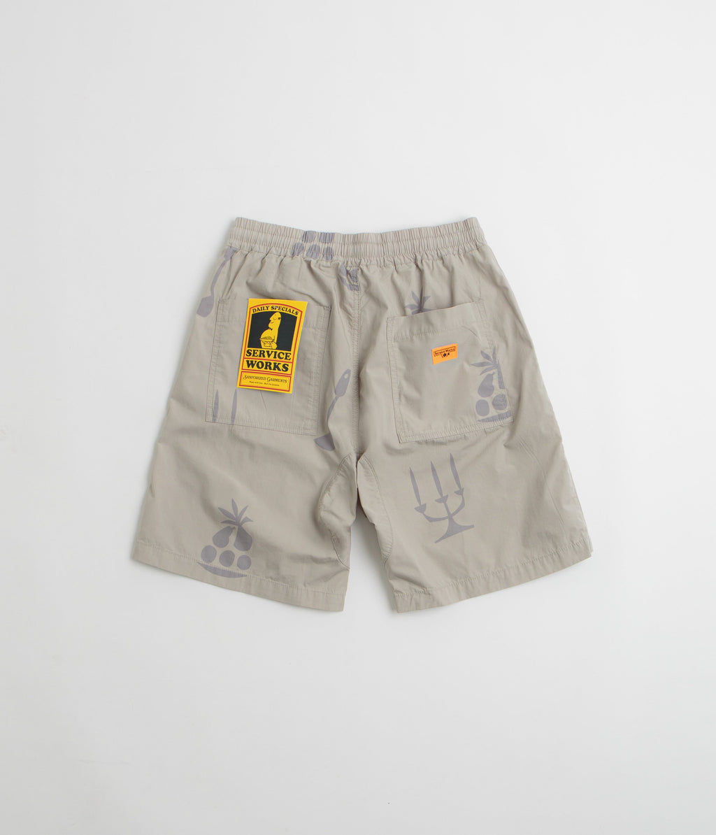 Service Works Poplin Printed Chef Shorts - Stone