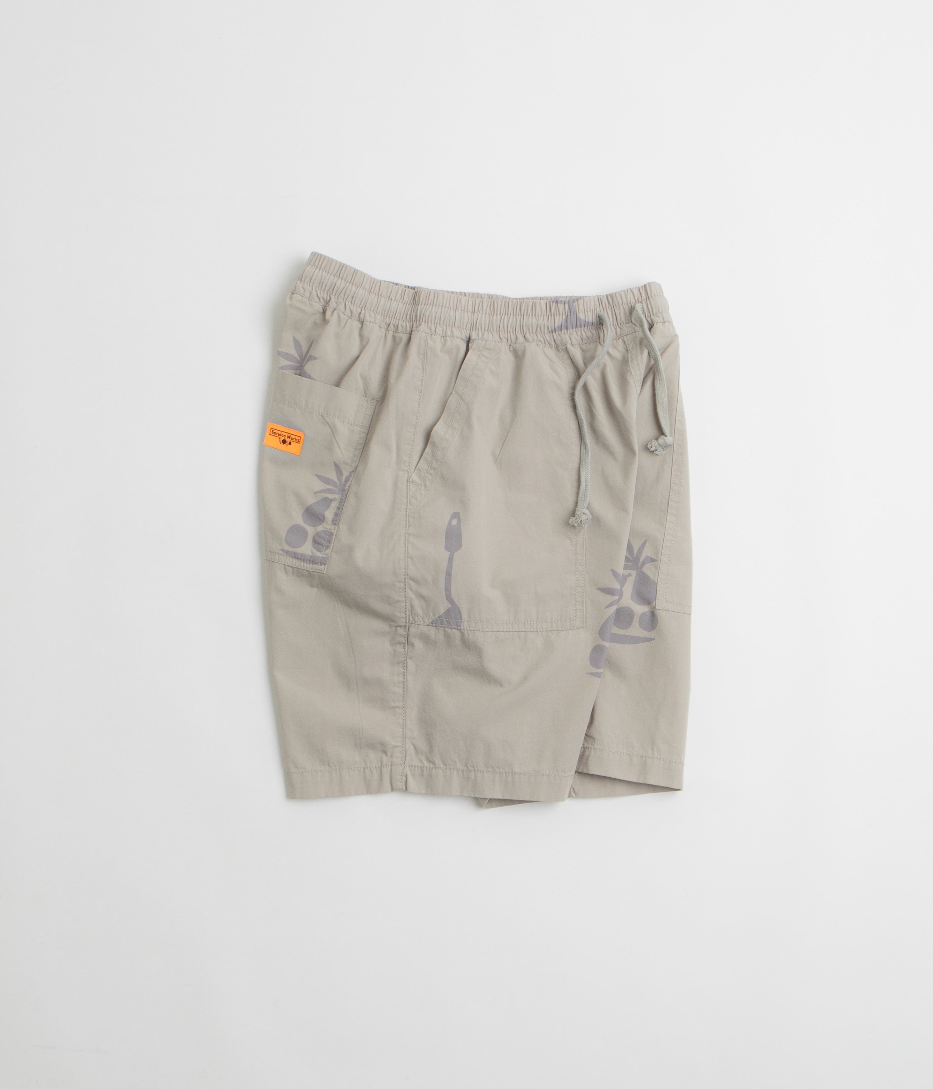 Service Works Poplin Printed Chef Shorts - Stone