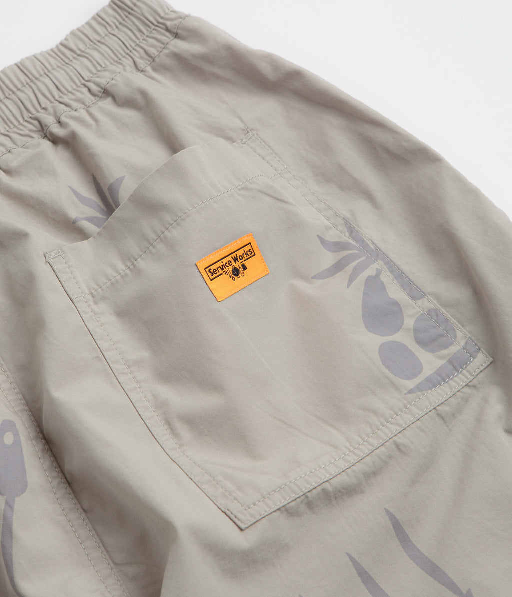 Service Works Poplin Printed Chef Shorts - Stone