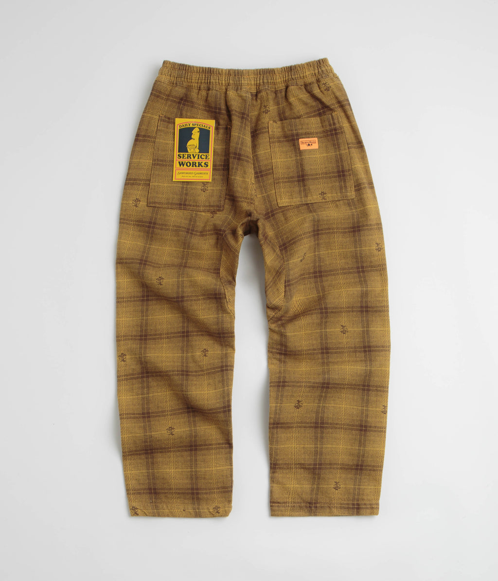 Service Works Thistle Plaid Chef Pants - Ochre