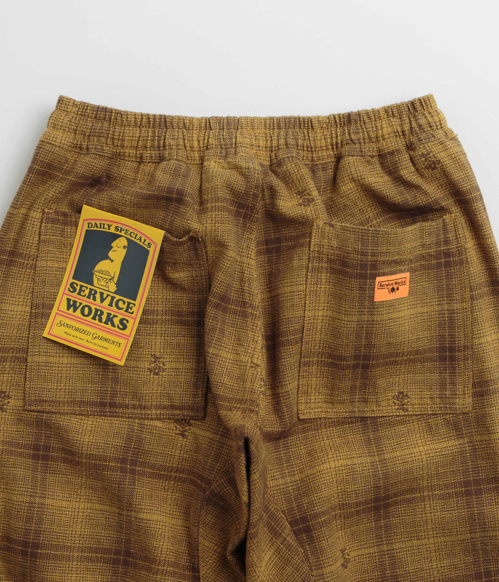Service Works Thistle Plaid Chef Pants - Ochre