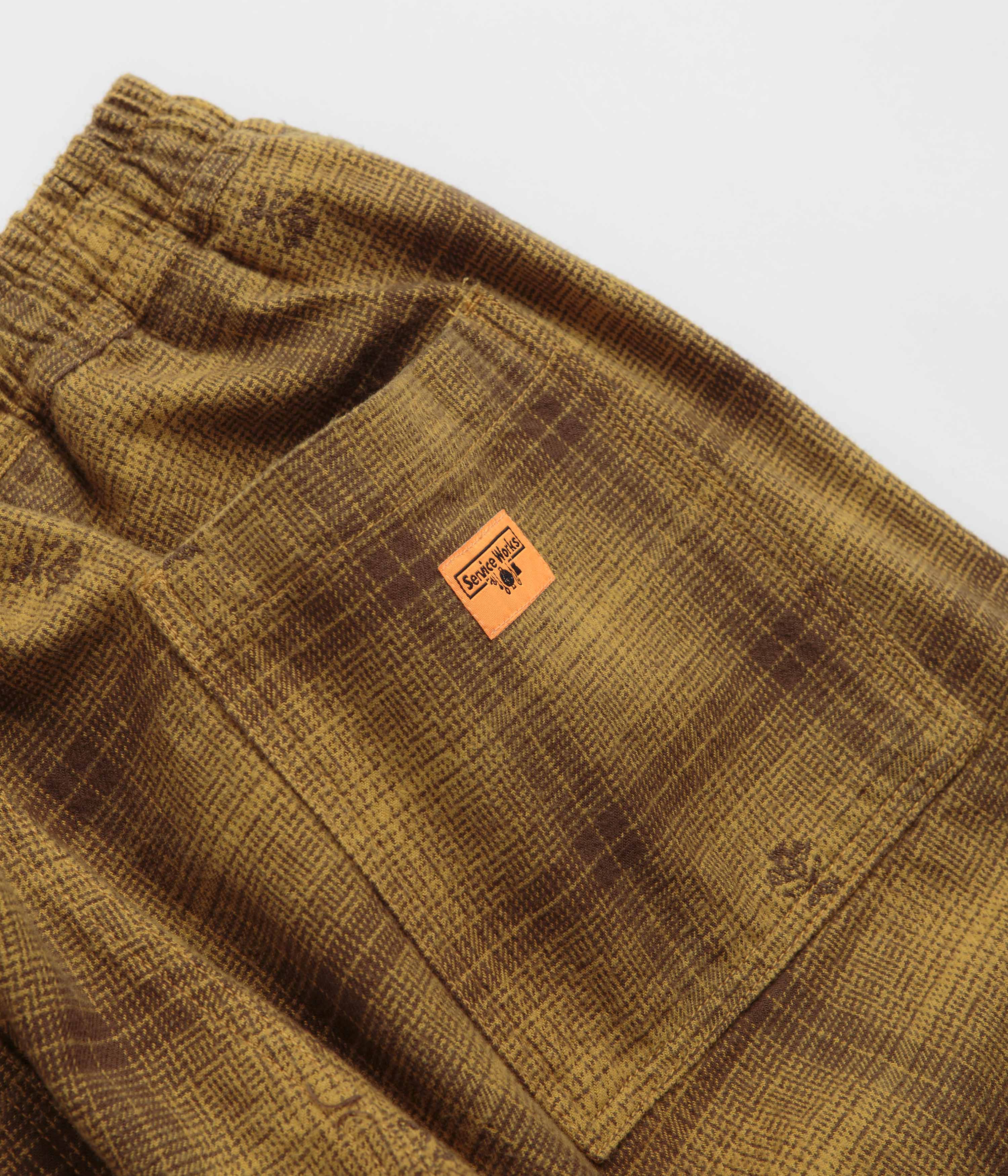 Service Works Thistle Plaid Chef Pants - Ochre