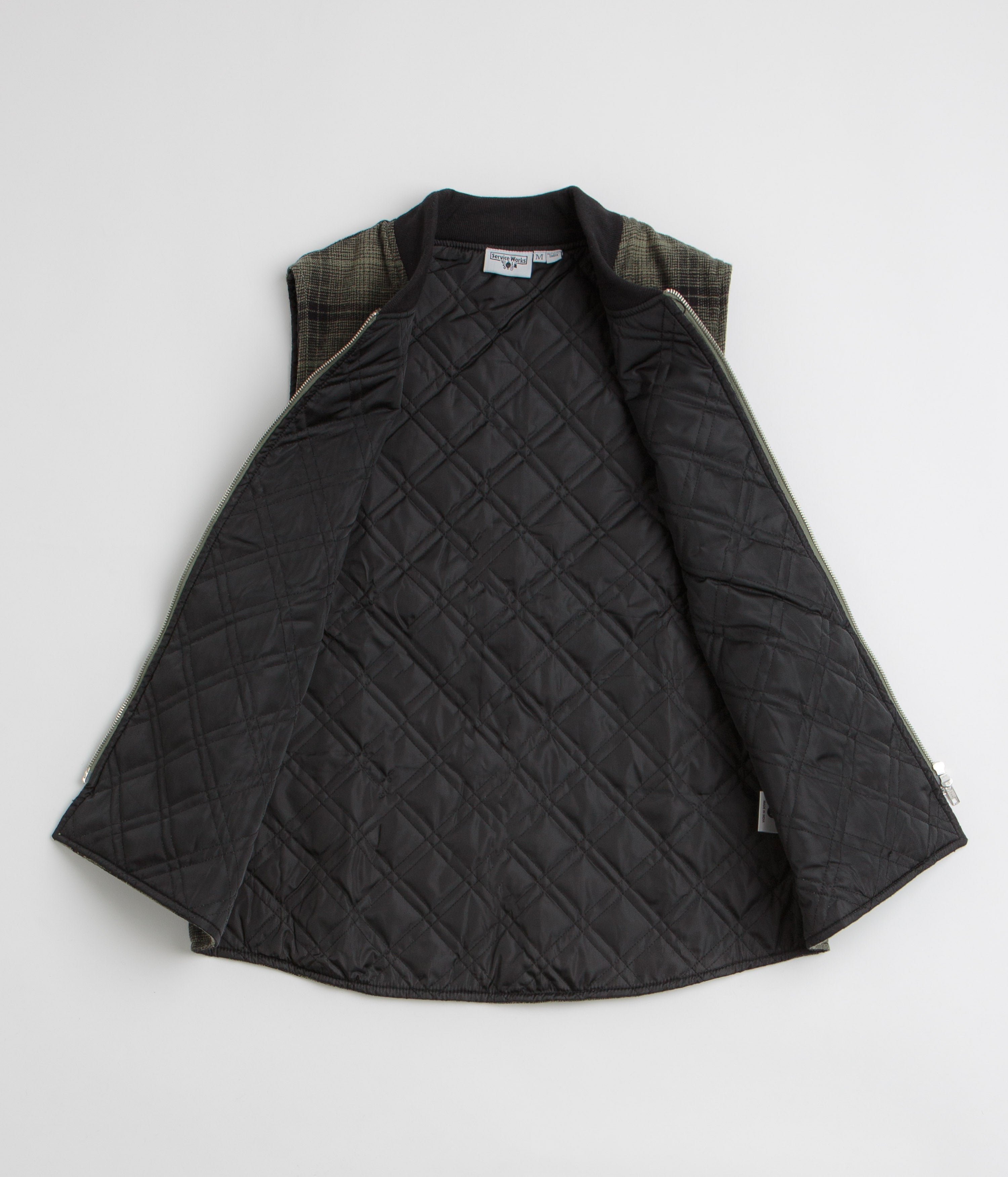 Service Works Thistle Plaid Work Vest - Olive