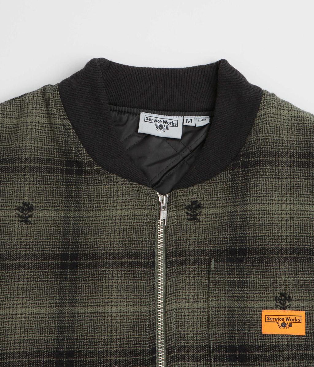 Service Works Thistle Plaid Work Vest - Olive