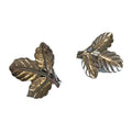 Silver Tone Small Leaf Clip Earrings circa 1970s